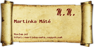 Martinka Máté névjegykártya